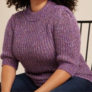 Maurices Purple Metallic Knit Sweater XS